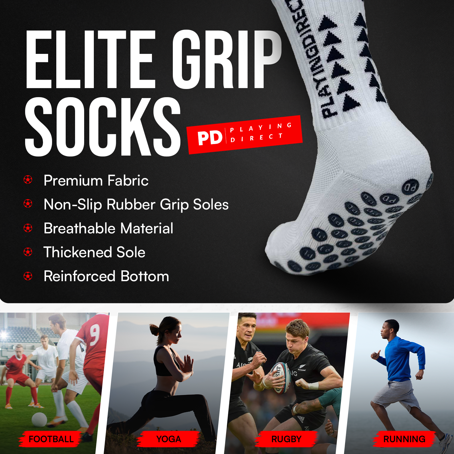 GRIP SOCKS 2.0 MIDCALF LENGTH - WHITE
