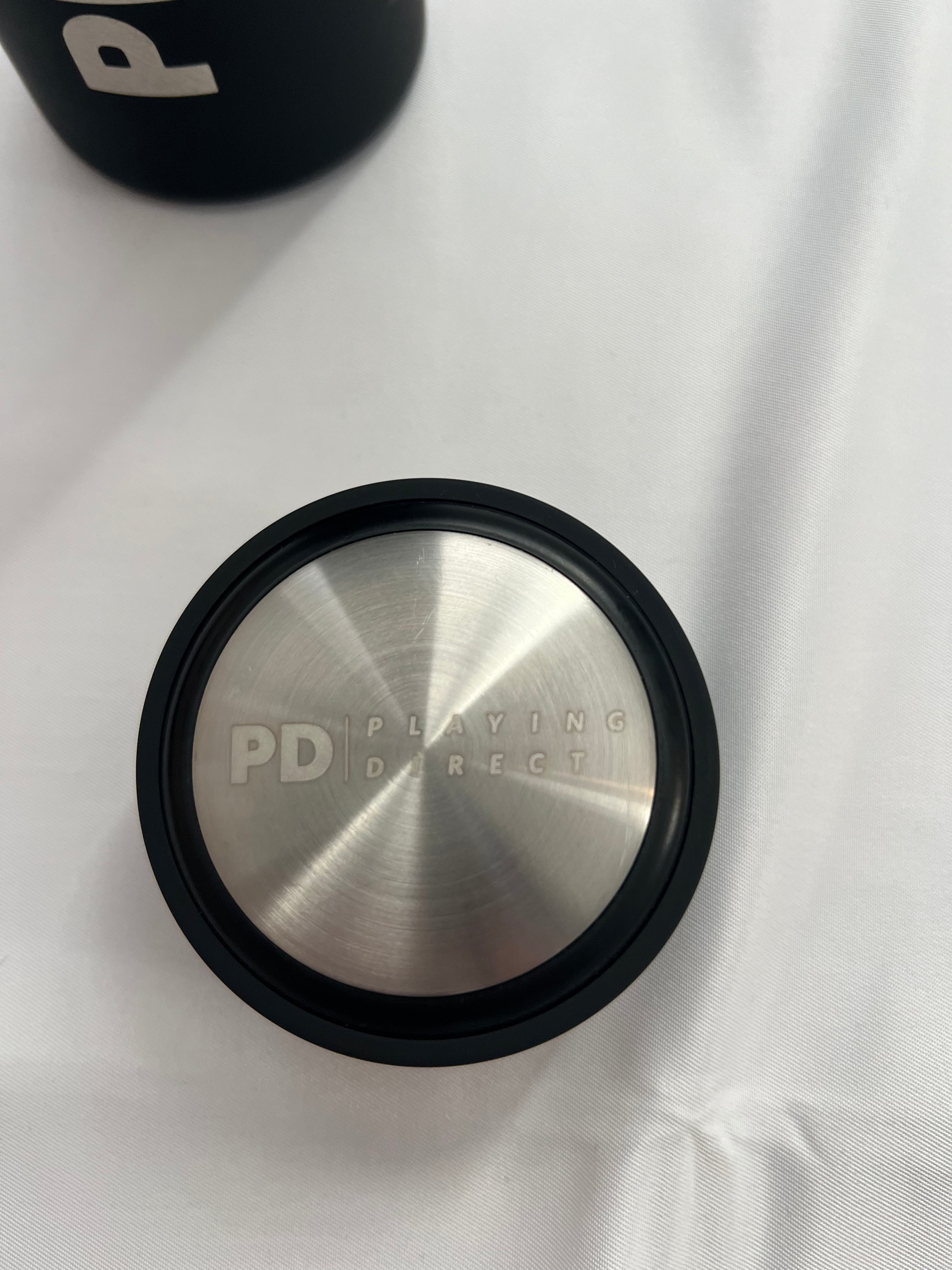Playing Direct Stainless Steel Water Bottle with Black Rubber Coating